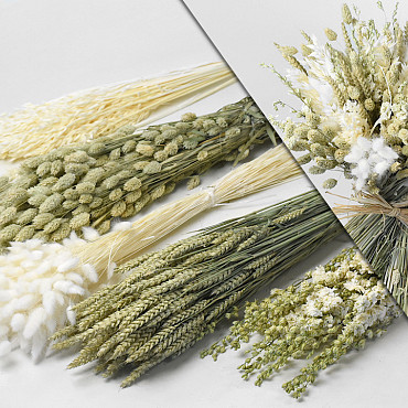 DIY Dried Flower Bouquet Natural/White XL