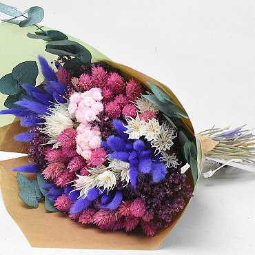 Droogbloemen Boeket Paars 40cm