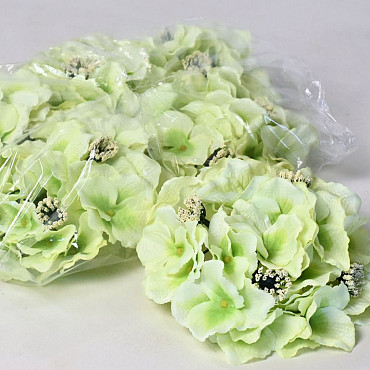 Tête d'Hortensia D18cm Vert