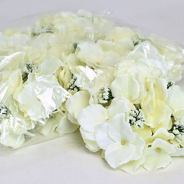 Tête d'Hortensia D18cm Crème