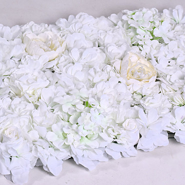 Blumen Paneele 60x40cm Weiss-Creme