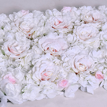 Panneau de fleurs 60x40cm Blanc-Rose