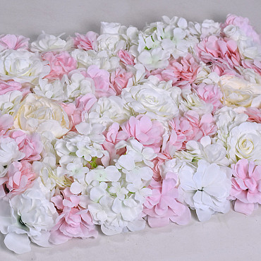 Bloempaneel 60x40cm Wit-Roze