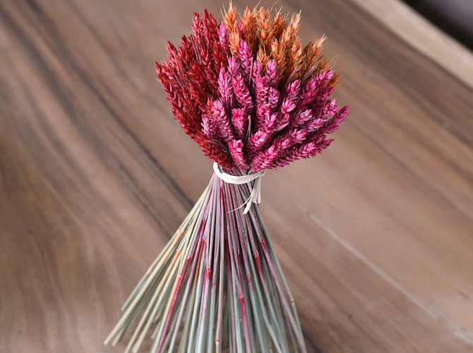 Dried Bouquet Wheat 40cm Pink