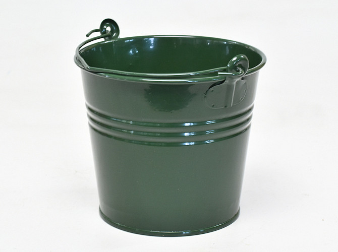 Zinc Bucket H14cm Green