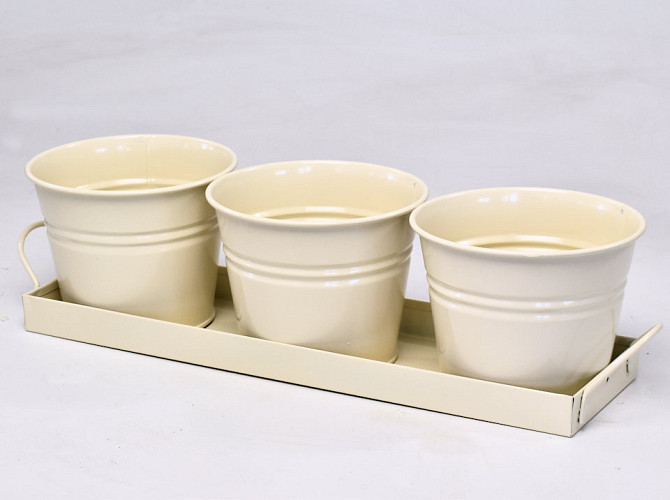 Planter 3pcs H11cm Cream