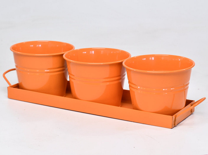 Planter 3pcs H11cm Orange