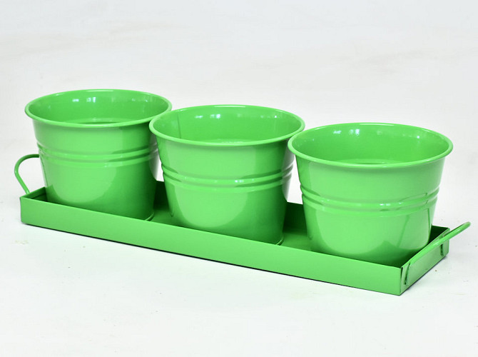 Planter 3pcs H11cm Green