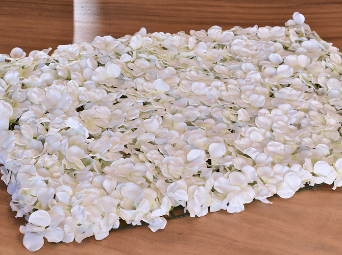 Künstliche Blumen Wandpaneele 60x40cm Creme