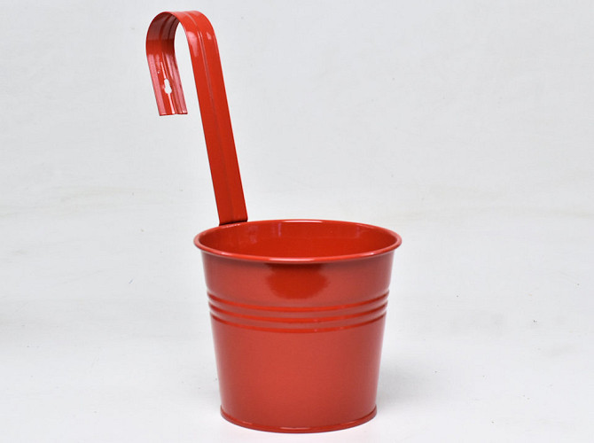 Hanging Planter Zinc H11/H29cm Red