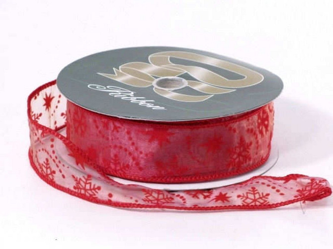 Organza Ribbon red D1 37mm 25m