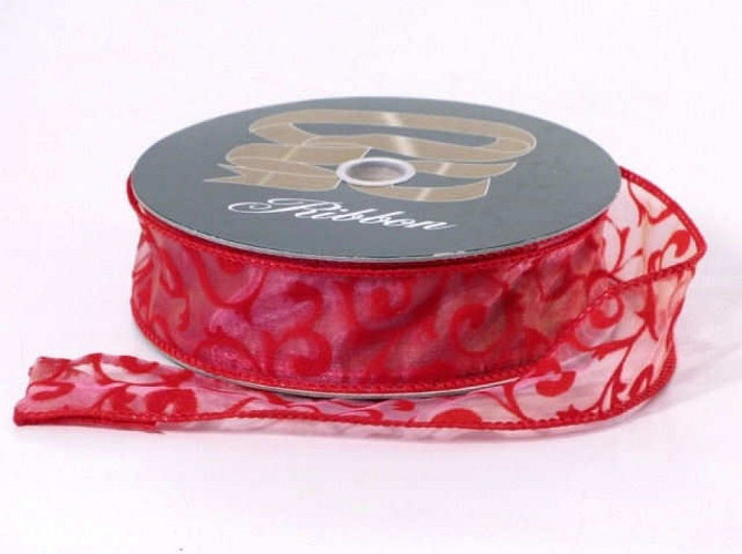 Organza Band Rot D4 37mm 25m