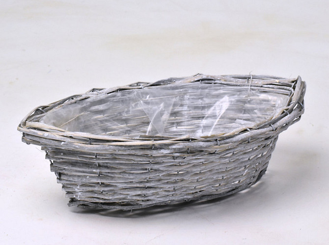 Woven basket Grey L40cm