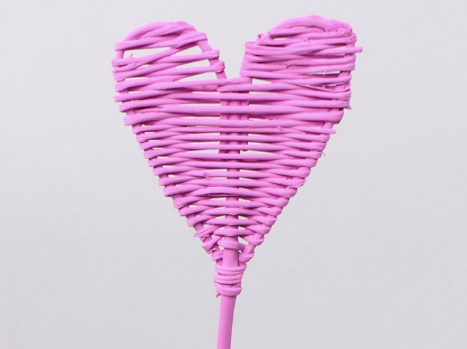 Herz 8cm auf 50cm Stiel rosa