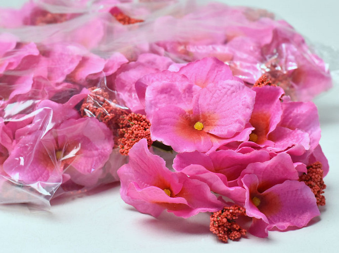 Hydrangea Head Fuchsia Pink D14cm 