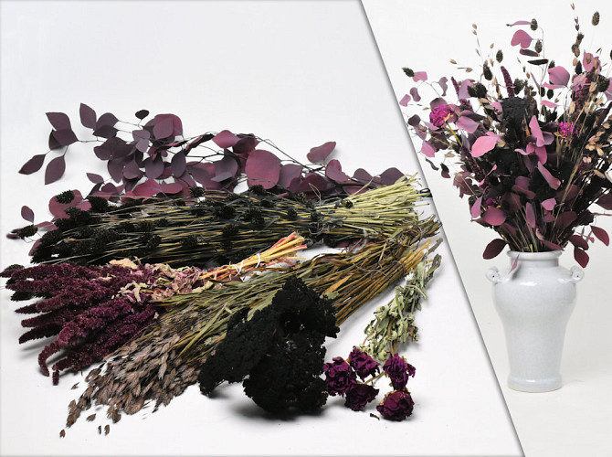 DIY Dried Flower Bouquet XL Black/Purple