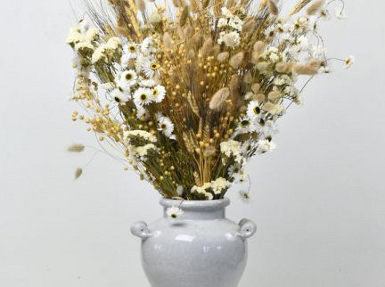 Trockenblumenstrauß Weiß/Natur XL
