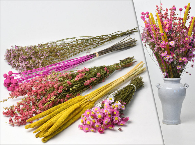 DIY Dried Flower Bouquet XL Pink/Yellow