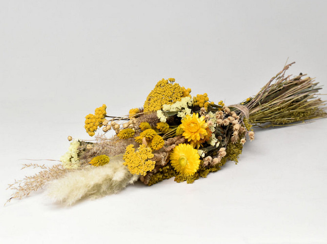 Dried Flower Bouquet Yellow Natural 60cm