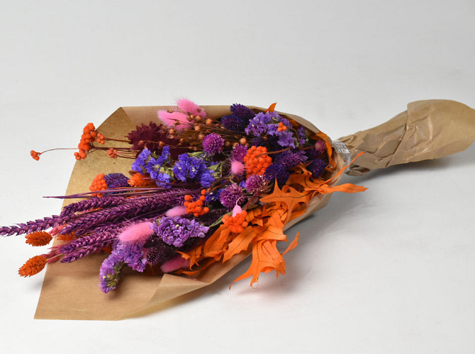 Bouquet Allongé 60cm Violet Orange 