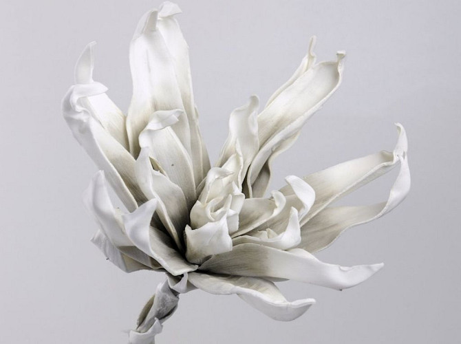 Blume Schaumstoff Weiß-Grau, D 35cm
