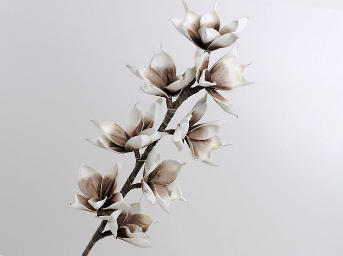 Fleur en mousse 75cm Blanc/Mocca