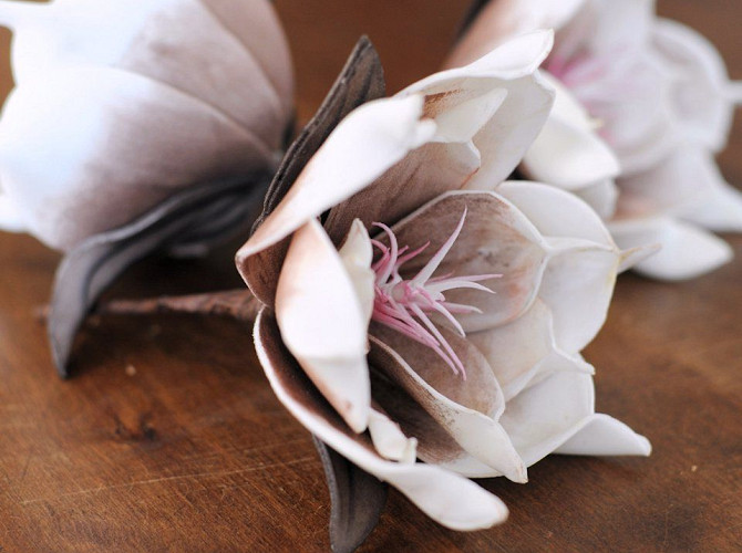 Foam Flower White/Mocca, D 16cm