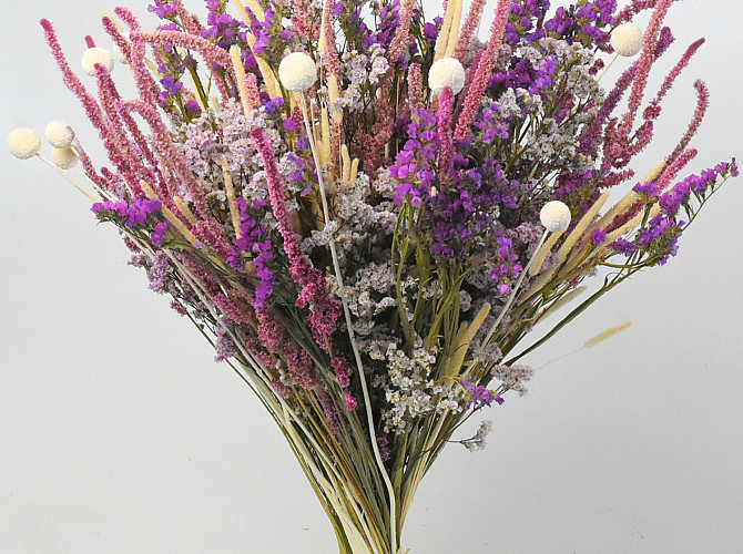 Dried Flower Bouquet White/Pink/Purple XL