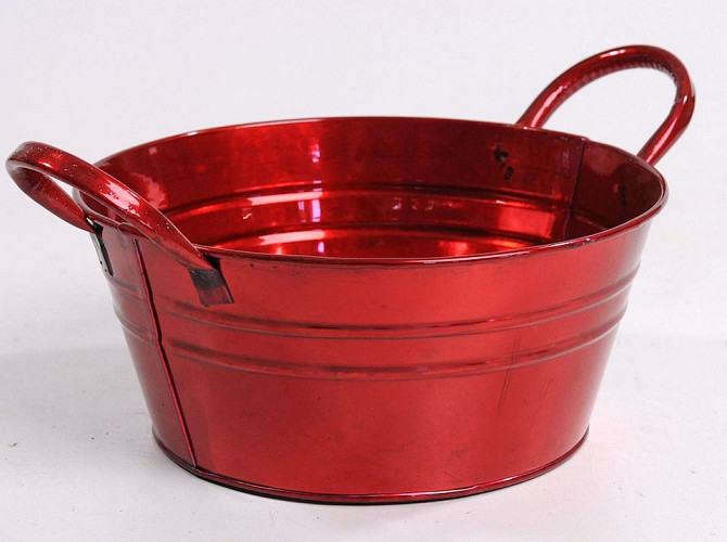 Planter Zinc D20cm red