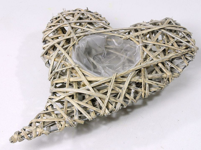 Heart Willow L40cm grey