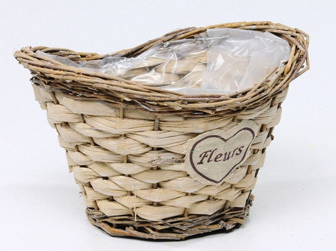 Basket L24cm natural/brown