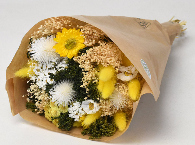 Dried Flower Bouquet Yellow 40cm