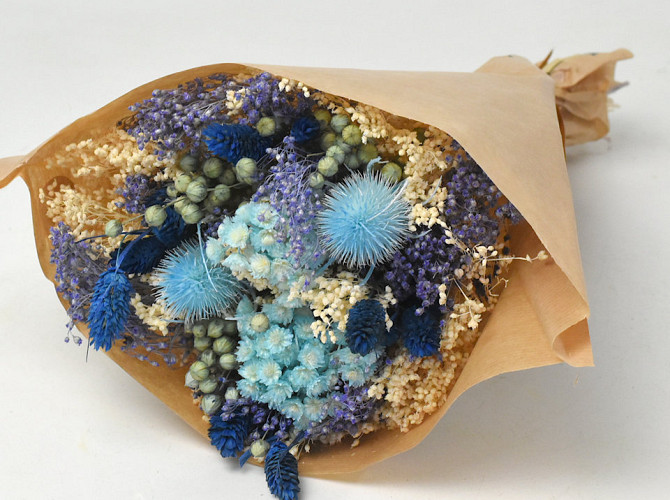 Dried Flower Bouquet Blue 40cm