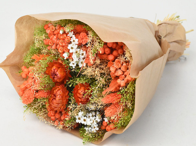 Droogbloemen Boeket Oranje 40cm