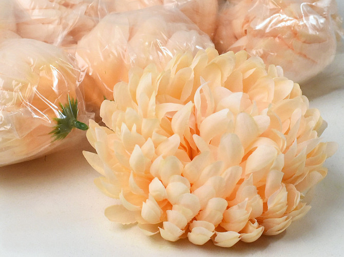 Künstliche Chrysantheme Pfirsich D13cm