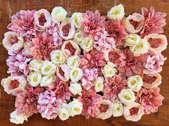 DIY Blumengitter Rosa/Weiß 80x60cm