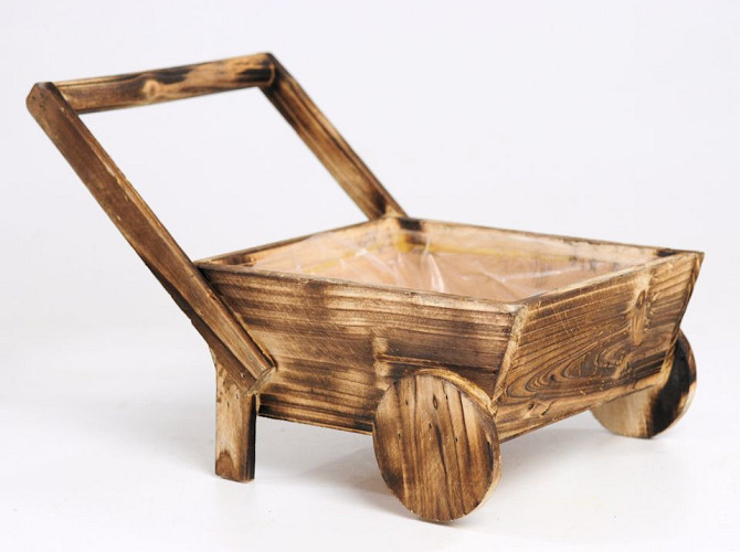 Planter Wheelbarrow 30cm brown