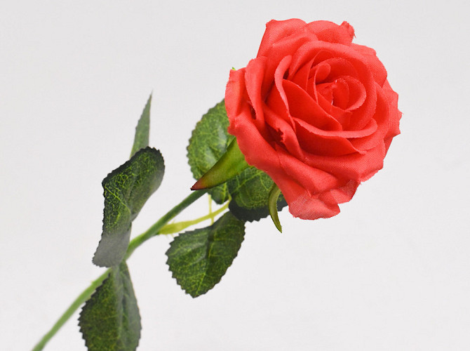 Künstliche Rose Rot D6cm L43cm