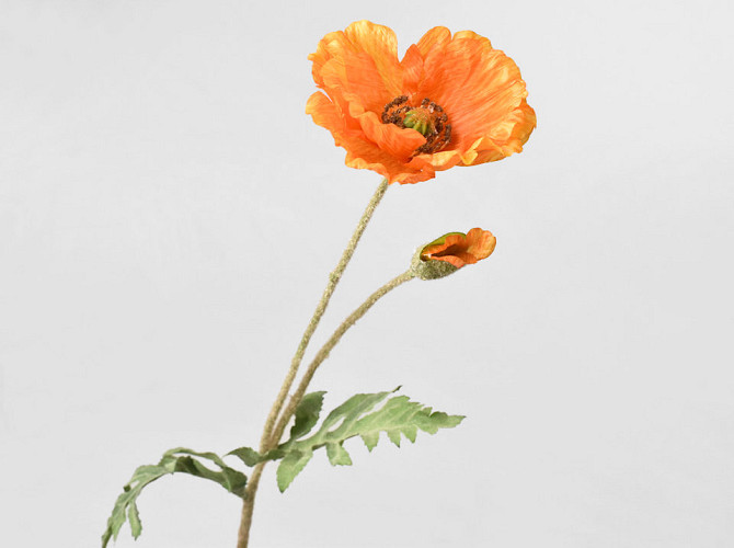 Artificial Poppy Flower Orange 65cm 