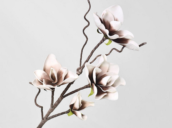 Blüte Schaumstoff Weiß/Mocca 70cm 