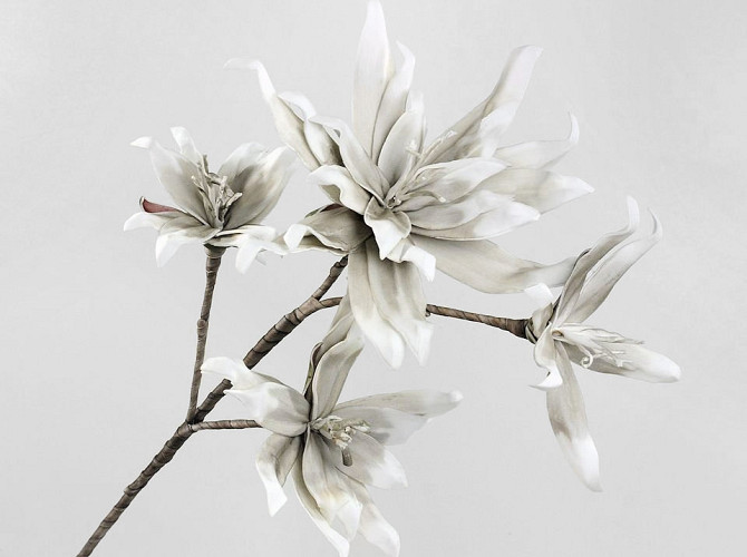 Foam Flower Spray Grey 85cm 