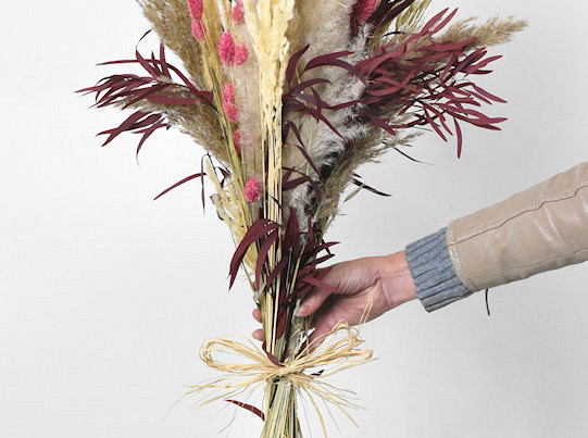 Dried Flower Bouquet Pampas White Pink 