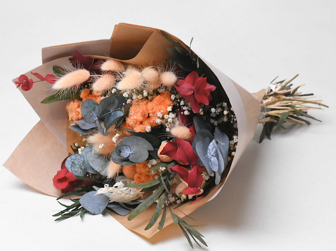 Trockenblumenstrauß Pfirsich 40cm