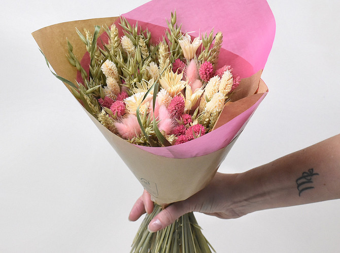Trockenblumenstrauß Wild Blush L40cm