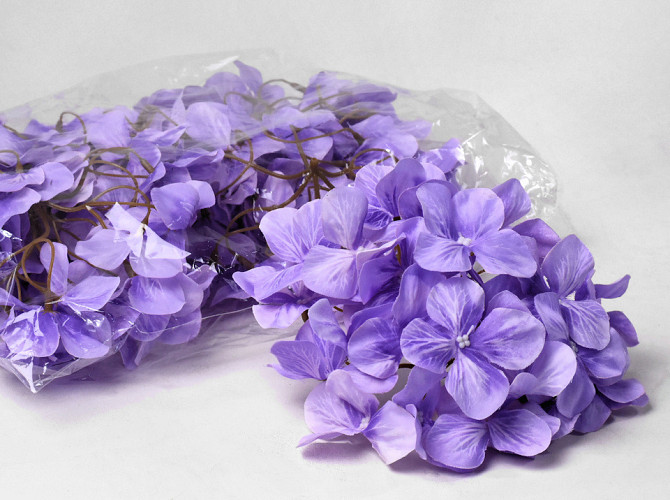 Artificial Hydrangea Head Pastel Lilac D16cm 
