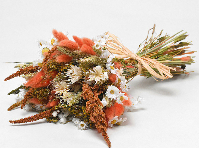 Dried Flower Bouquet Orange 55cm