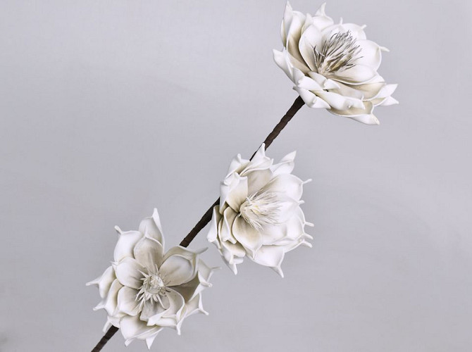 Blüte Schaumstoff Grau, D 18cm