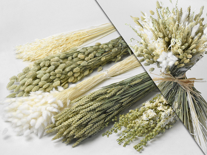 DIY Dried Flower Bouquet Natural/White XL