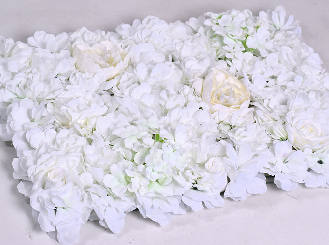 Blumen Paneele 60x40cm Weiss-Creme