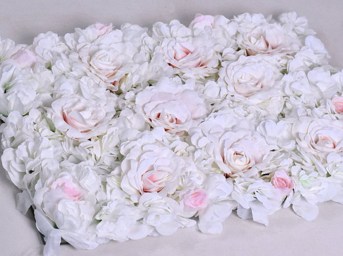 Blumen Paneele 60x40cm Weiss-Rosa